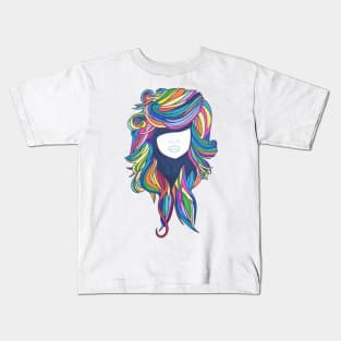 Rainbow Hair Kids T-Shirt